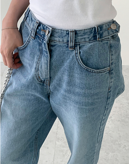 254-일자 와이드 청팬츠 / 254-Straight wide blue Pants