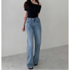 254-일자 와이드 청팬츠 / 254-Straight wide blue Pants