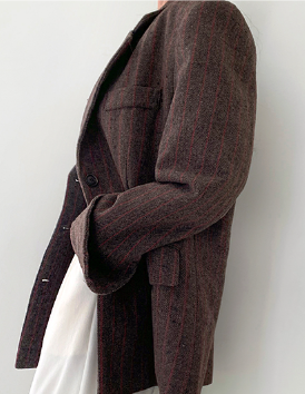 495-누빔 오버핏 울 자켓 / 495-Quilted Oversized-Fit Wool Jacket