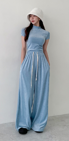 455-반목 벨벳 트레이닝 세트 / 455-Half Vintage Sweat Suit Set