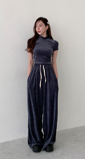 455-반목 벨벳 트레이닝 세트 / 455-Half Vintage Sweat Suit Set